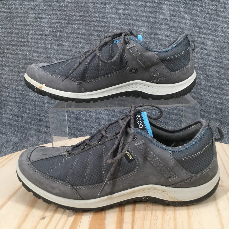 Ecco Aspina Zapatos Mujer 39 Goretex Senderismo Trail Tenis Gris Cuero Con Cordones Foto 2 de 4