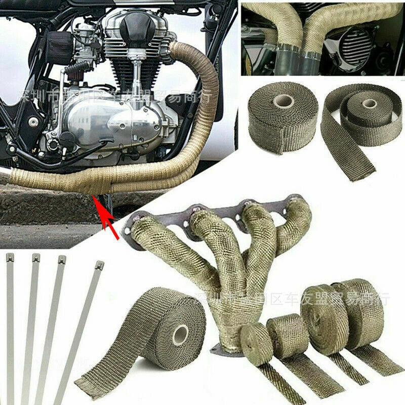 15M Exhaust Header Pipe Wrap Insulation Shield Tape For HONDA CRF250R/X CRF230F - Image 3 of 4