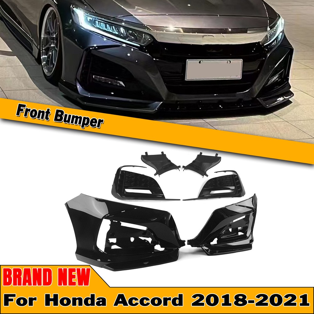 YOFER Front Bumper Surround Molding Trim Cover For Honda Accord 10th 18-21 Black