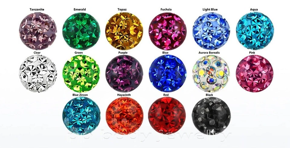 1 pieza. Perno Labret de acero quirúrgico 14G 4 mm con tapa de cristal Ferido 316L Foto 2 de 3