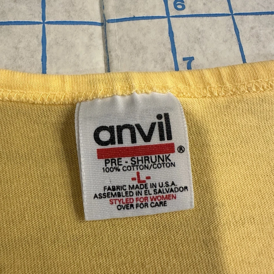 Vintage 90s Celestial T Shirt Women’s Large Yellow Top Sun Moon Zodiac Tribal - Image 3 of 4