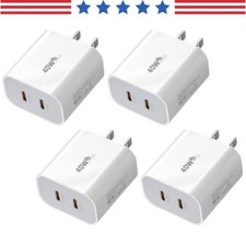 Lot USB-C Charger PD4.0 Fast Charging Block 40W Dual Type-C Adapter Wall Charger