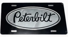 Peterbilt Acrylic Black & Chrome License Plate
