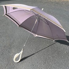 Vintage 1980  s Gloria Vanderbilt Purple And Gold Umbrella Swan Handle