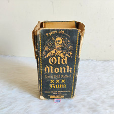 Vintage Old Monk Vatted XXX Rum Werbe Dekorative Pappbox Indien CB808