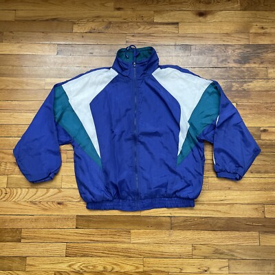 Vintage 80s/90s 10th Gear Full Zip Windbreaker Jacket Size L Used
