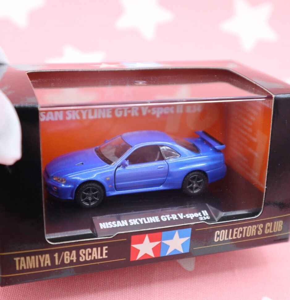 TAMIYA 1/64 NISSAN SKYLINE GT-R V-SPEC II R34 Model Car Blue Rare