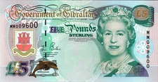 Gibraltar 5 Pounds 2000 Pick # 29
