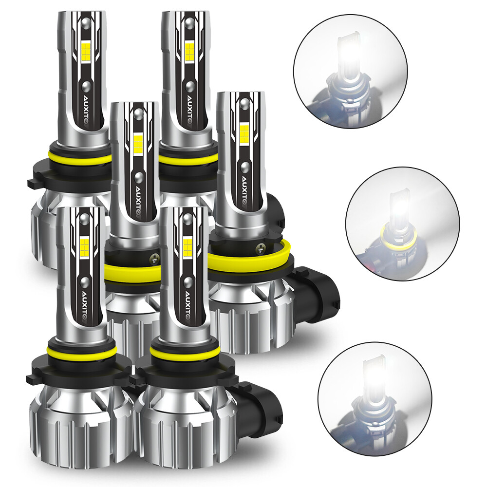 AUXITO 9005 H11 9006 LED Headlight Bulbs High Low Fog Driving Light 6500K Combo6