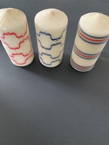 IKEA Kallt Three (3) Pillar Candles In Package 2007 Design Used On IKEA Products