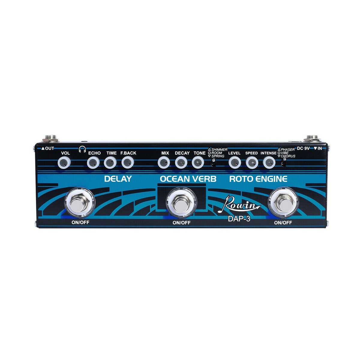 ROWIN DAP-3 Guitar Multi Effect Pedal 3-In-1 Delay / Roto Engine