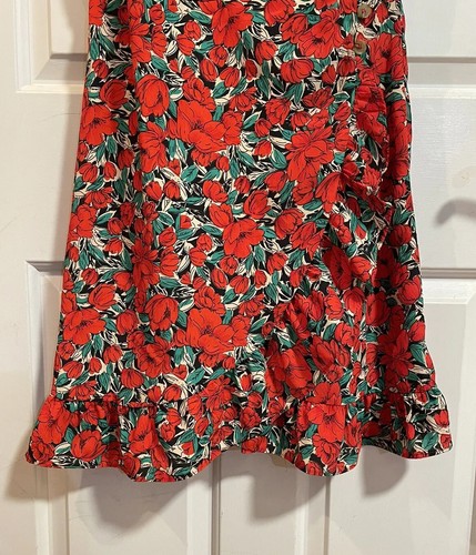 Molly Bracken Boho Floral Wrap Dress Sz Small Summer Party Cottage Red Sundress - Picture 7 of 12