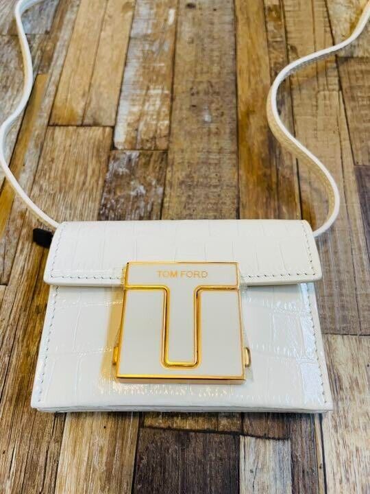 TOM FORD Shoulder Bag White Leather x Gold Mini Accessories TOM FORD Shoulder Bag White Leather x Gold Mini Accessories