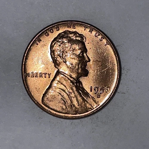 1958 D Lincoln Copper Shiny Wheat Cent Penny /Lot W126