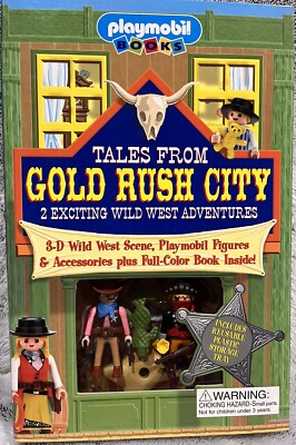 NEW Playmobil Books Tales from the Gold Rush City Wild West Cowboy Play Set 3D