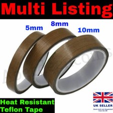 Teflon Tape High Temperature 5 - 50mm Adhesive PTFE Heat Resistant Brown Roll