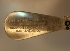 Antique San Antonio Texas Guarantee Shoe Co Advertising Shoe Horn  Button Hook
