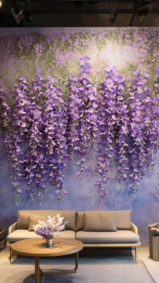 Colgante Imitación Púrpura Glicina Boda Decoración Floral - 24 piezas, 72 ramas en total Foto 3 de 4