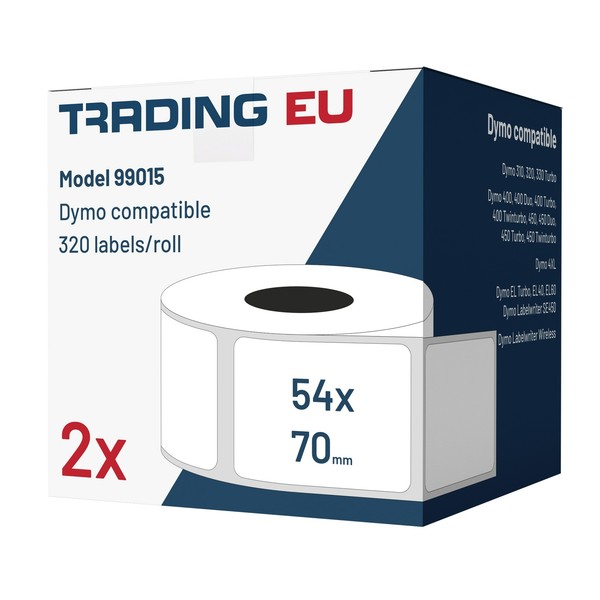 2X Label Kompat. Zu Dymo 99015 54X70Mm 320 Label Etiketten Pro Rolle-image