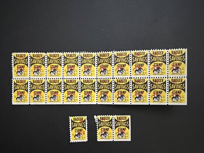 Vintage Badger Savings Stamps Food town Stamps Co. (20) 1962