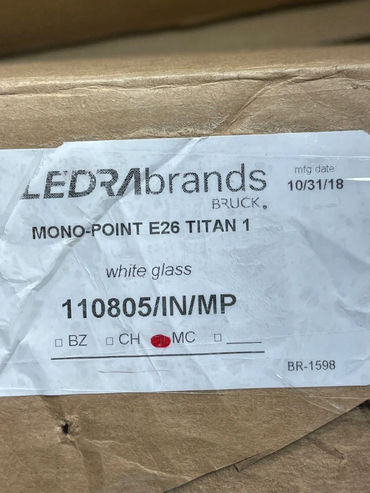 Bruck Lighting Titan Mono Punto Luz Blanco Vidrio Cilindro Cromo 4" x 11.9" Foto 2 de 4