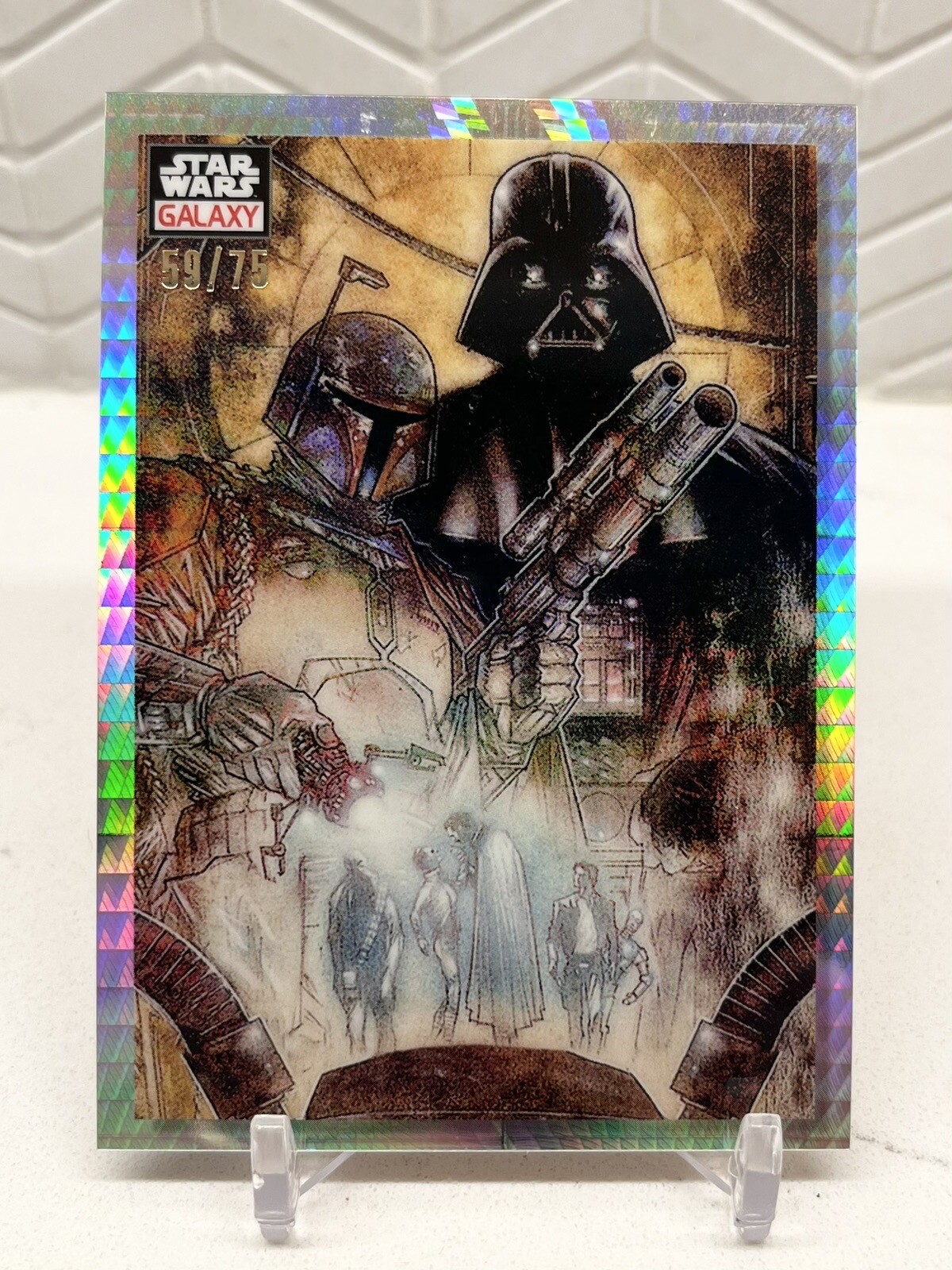 2023 Star Wars Galaxy Chrome Darth Vader DIABOLIC DUO #d /75 Prism Refractor SP