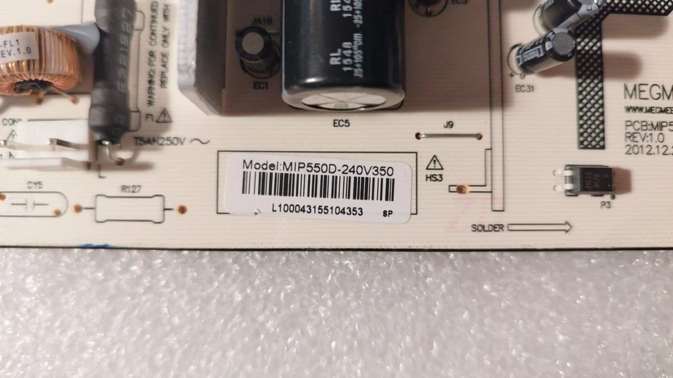 POWER BOARD MIP550D-DX2 PER TV SHARP LC-55CFE6352E - Immagine 2 di 2