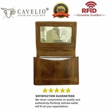 Genuine Leather Business Card Holder Name Card Case Credit Card Wallet with ID W