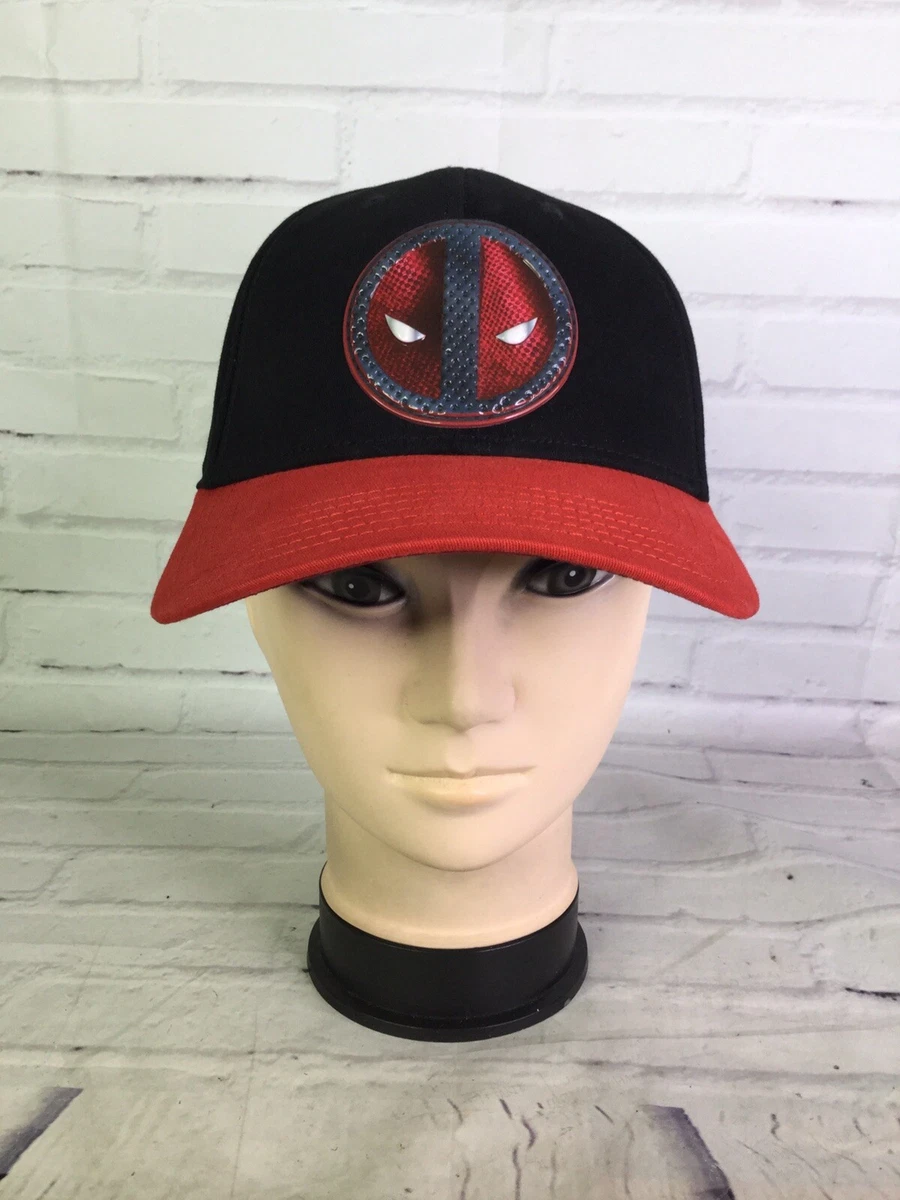 Marvel Comics Deadpool 3D Logo Black Red Fitted Flex Stretch Hat