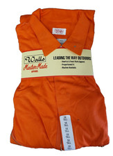 Walls Master Made Mens Coveralls Long Sleeve Snap Button Orange Size 58 Tall