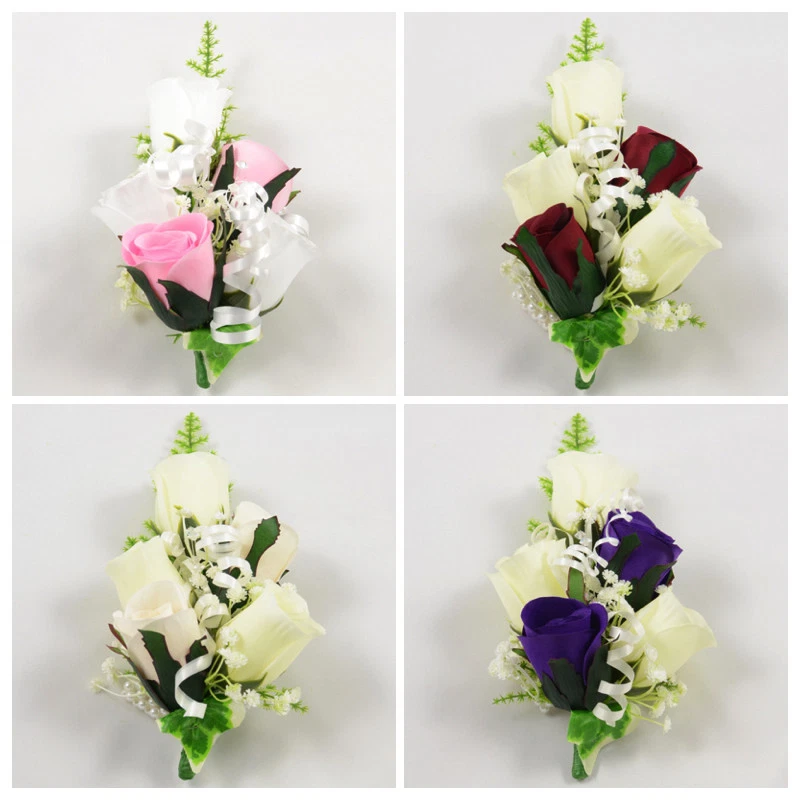 Artificial Wedding Flowers Wrist Corsage in 22 Colours, Ladies Bridesmaids  Prom