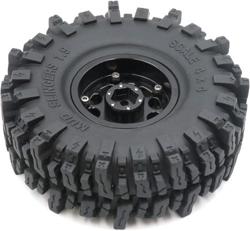 4-Pack of 120mm Soft Sticky Mud Slingers Tires & Beadlock Wheels for RC Crawlers - Picture 6 of 11