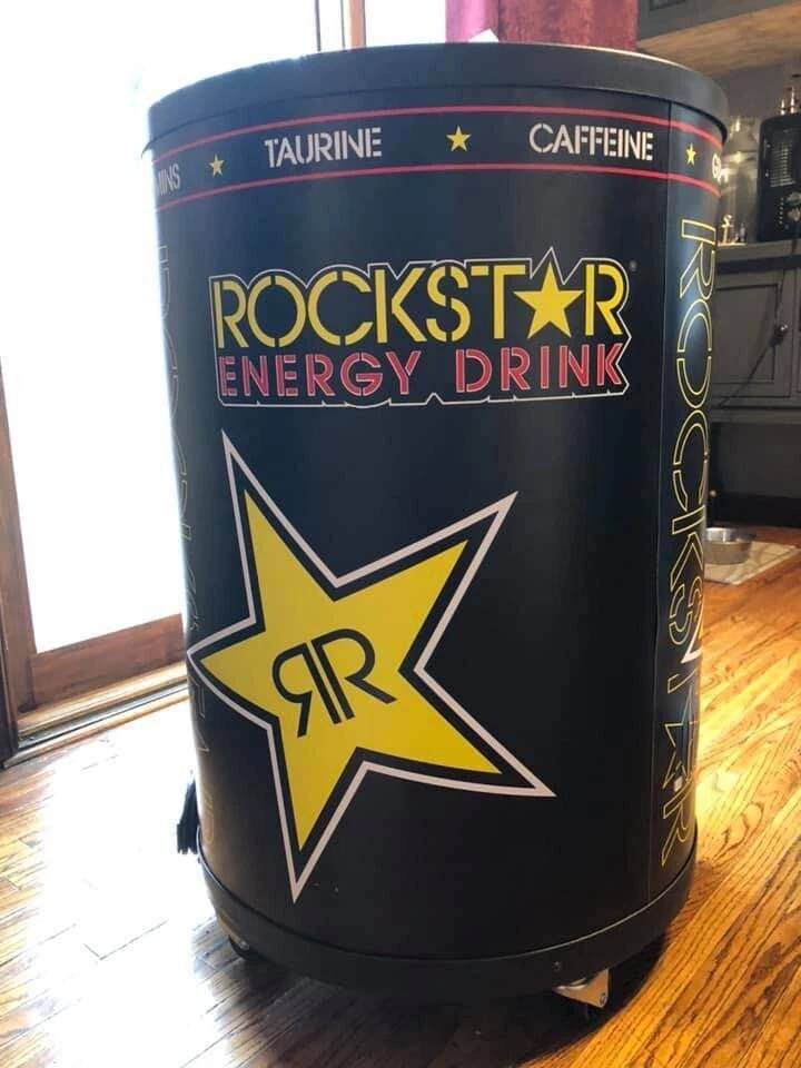 RCM 77 Rockstar Energy drink Barrel Cooler Recharge coolant hold cold up to 24hr