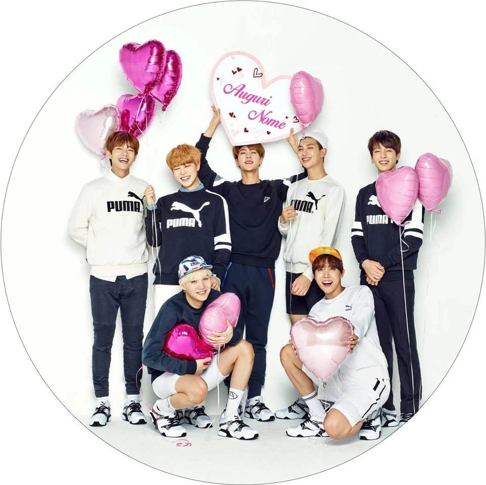 Cialda BTS COREA Compleanno Decorazione Torta Ostia o Zucchero con NOME