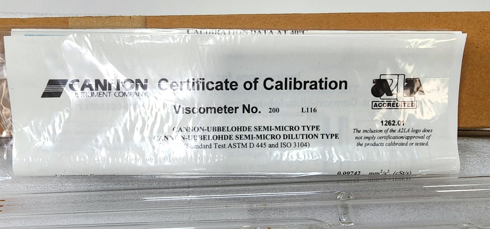 Cannon 9722-H65 Viscometer Ubbelohde Semi-Micro Calibrated, Size 200