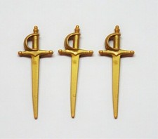 3 x FLORETT DEGEN GOLD PLAYMOBIL S&auml;bel lang Schwert Garde Musketier Franzose W43