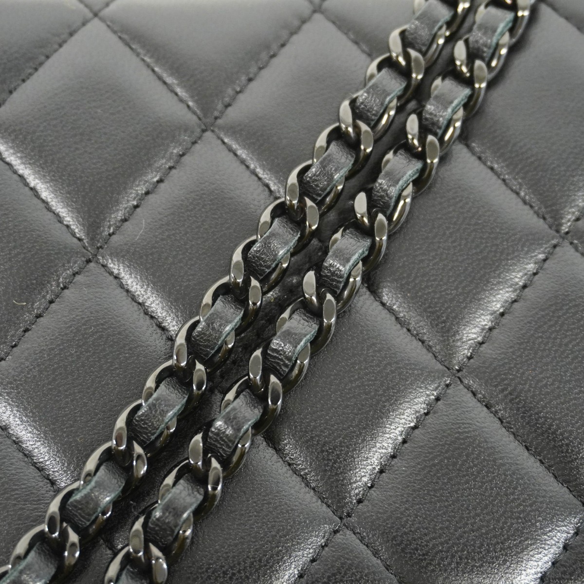 Auth [6ba0998] CHANEL Vanity bag Matrasse ChainShoulder Lambskin Black 2 way... thumbnail 13