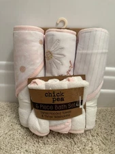 Chick Pea 6-Piece Bath Set; Three Hooded Towels & Three Washcloths (Brand New)