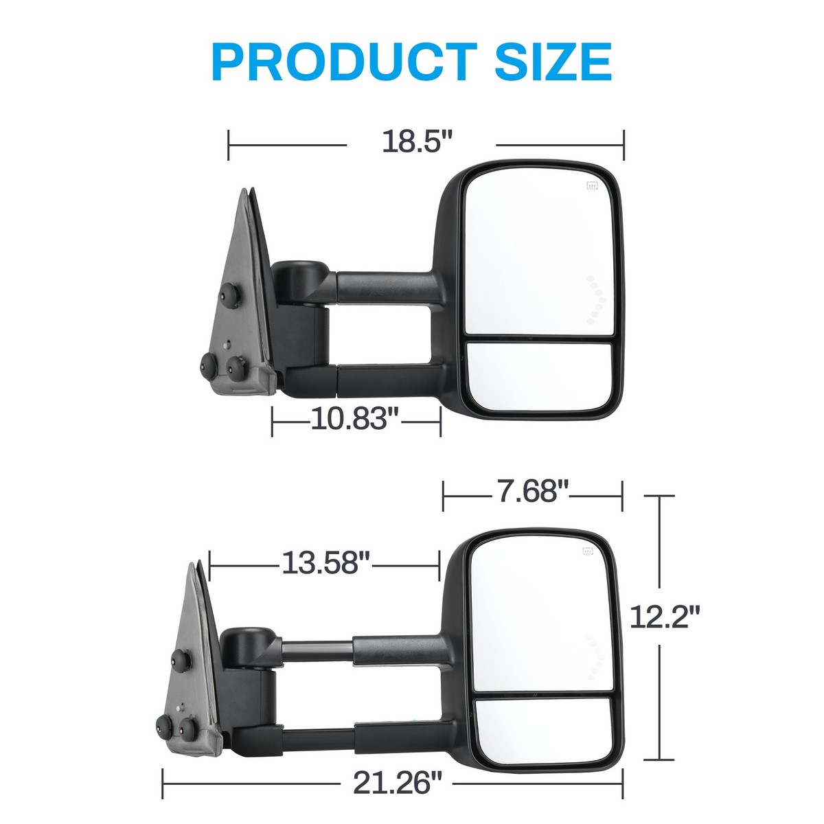 Heated Towing Mirrors With Signal Power Heated Tow Mirrors For 2003-2006 Chevy Silverado &amp; GMC Sierra 1500/2500HD/3500 - Signal LED 2013 Chevy Silverado 1500 Tow Mirrors