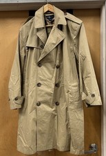 Vintage 90s Polo Ralph Lauren Double Breasted Trench Coat Size Medium Khaki