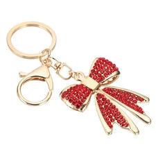 Bow Keychain for Women Bag Purse Charm Rhinestone Bow Accessories Red