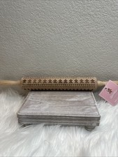St Nicholas Square FAST SHIP Embossed Rolling Pin Design Roller Gingerbread New