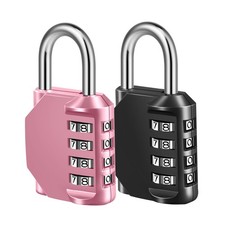 4 Digit Padlock 2 Pack: Gym Locker, Fence, Toolbox, Cabinet Storage - Pink ...