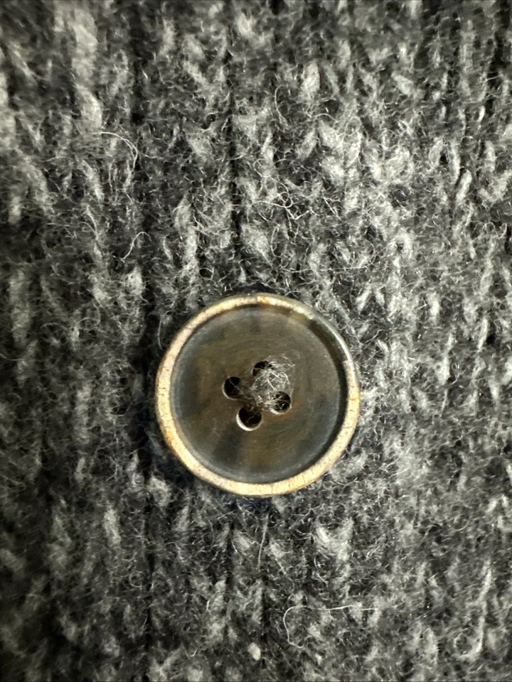 Suéter Eddie Bauer para mujer XL negro desgastado abotonado coderas de cuero Foto 3 de 4