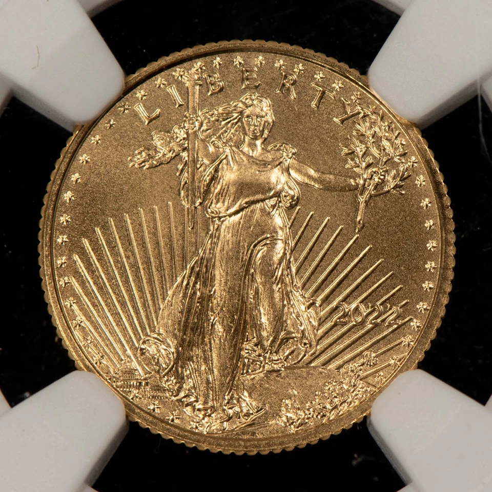 2022 G$5 1/10 oz Gold American Eagle - NGC MS 70 - SKU-G5866 - Image 3 of 4