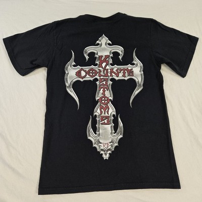 Count's Kustoms Las Vegas T-Shirt Cross Two Sided Graphic Print Size Small Black