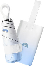 Mini Travel Umbrella UPF 50 - Folding Portable Compact Umbrella for Purse Light