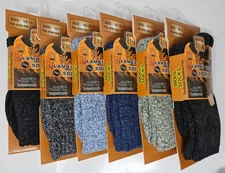 Men's Merino Lamb Wool Thermal Socks Thick Warm Winter Marled Work Boot 6-Pack