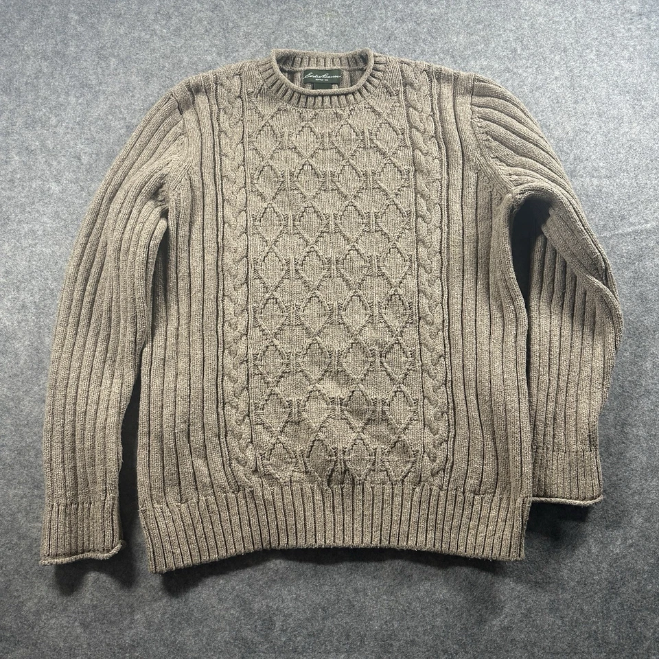 Suéter De Colección Eddie Bauer Para Hombres XL Pescador Marinero Cable Tejido Grueso Años 80 Foto 2 de 4