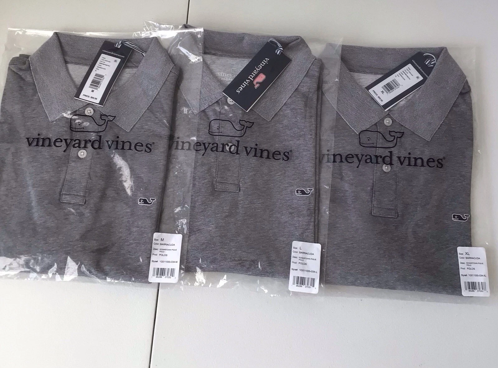 Vineyard Vines Mens Edgartown Pique Polo-Barracuda-M, L, XL-NWT In Package $98